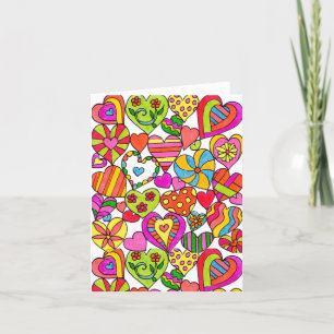 Glückliche Herzen leeres Notecard