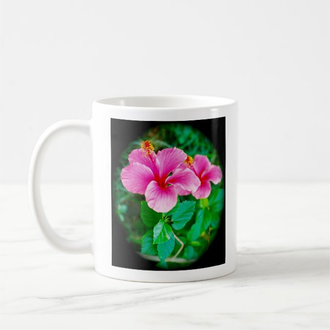 Glückliche Hibiskus-Kaffee-Tasse Tasse (Links)