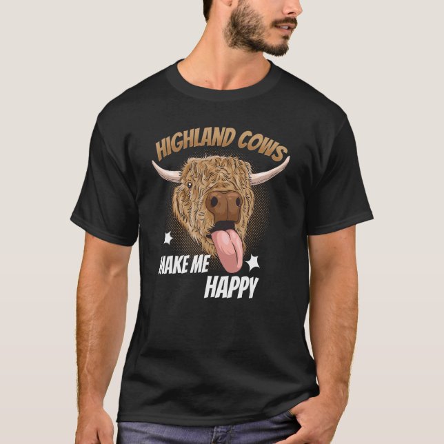 Glückliche Highland-Kuh T-Shirt (Vorderseite)