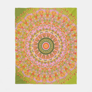 Glückliche Hippie-Mandala Fleecedecke