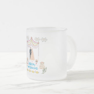 Glückliche Hochzeit Frostglas-Kaffeetasse – Romant Mattglastasse