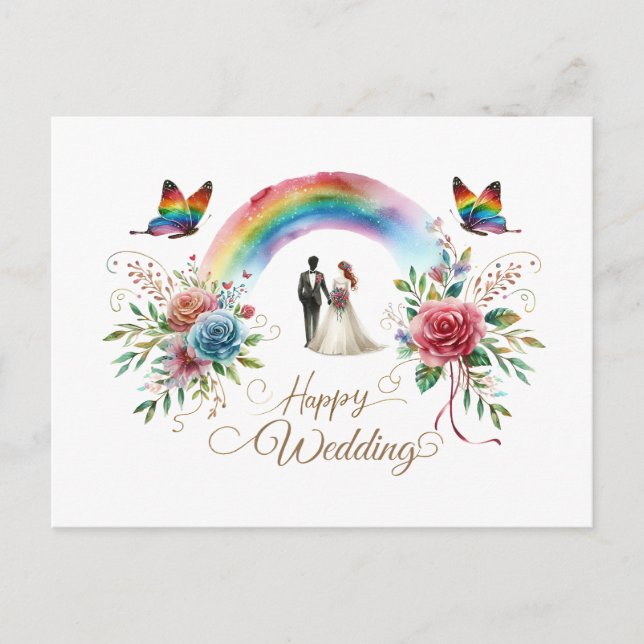 Glückliche Hochzeit Grußkarten Postkarte (Vorderseite)