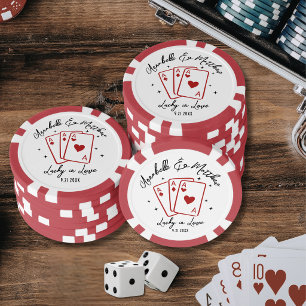 Glückliche Hochzeit in Liebe Pokerchips