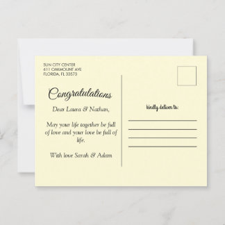 Glückliche Hochzeit Postkarte