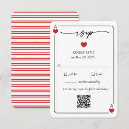 Glückliche Hochzeits-RSVP-Karte mit QR-Option Einladung