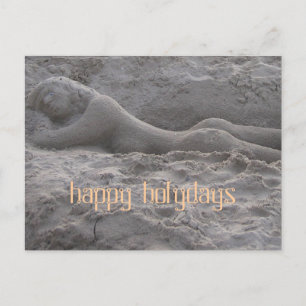 glückliche holydays postkarte