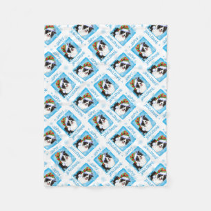 Glückliche Howlidays Border-Collie Fleecedecke