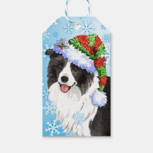 Glückliche Howlidays Border-Collie Geschenkanhänger