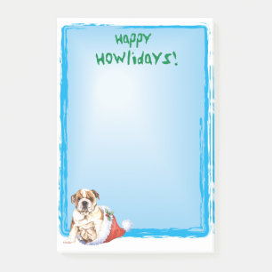 Glückliche Howlidays Bulldogge Post-it Klebezettel