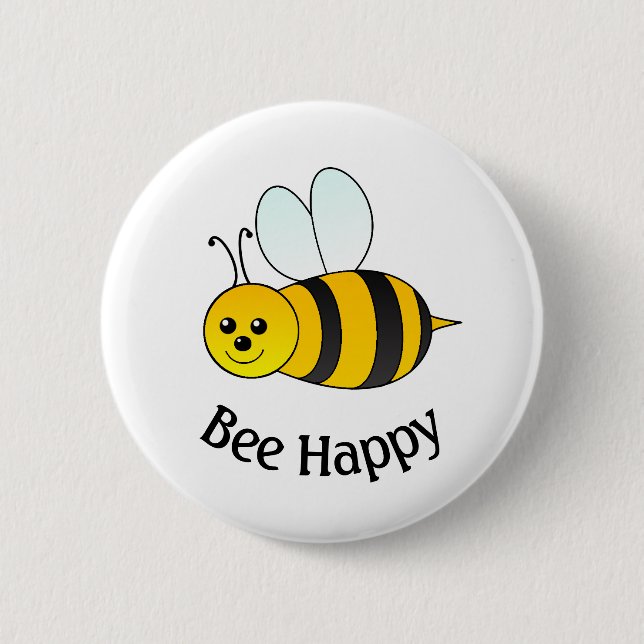 Glückliche Hummel Button (Vorderseite)