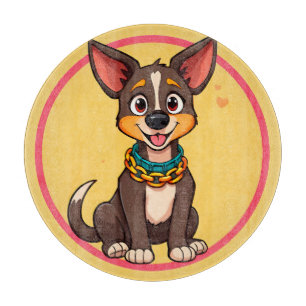 Glückliche Hunde-Cartoon-Illustration Schneidebrett