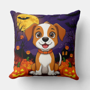 🐾🎃 Glückliche Hunde-Kürbis-Halloween-Gemütlichke Kissen