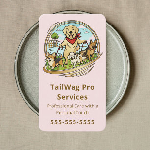 Glückliche Hunde Spaziergang Trainer Pet Care Serv Visitenkarte