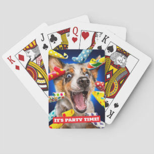 Glückliche Hundeparty-Tröten Spielkarten
