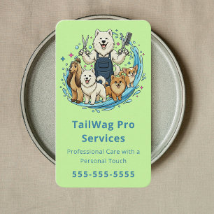Glückliche Hundepflege-Boutique Cute Pet Care Grün Visitenkarte