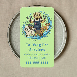 Glückliche Hundepflege Pet Sitter Hund Groomer Grü Visitenkarte
