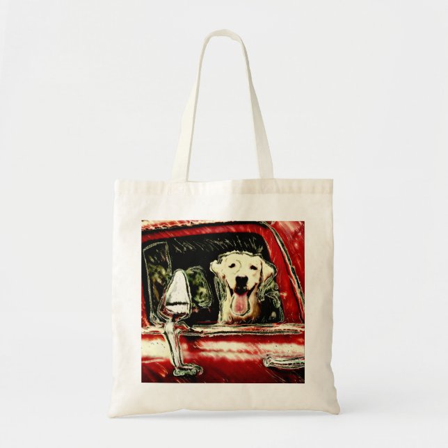Glückliche HundeTaschen-Taschen-roter LKW Labrador Tragetasche (Vorne)