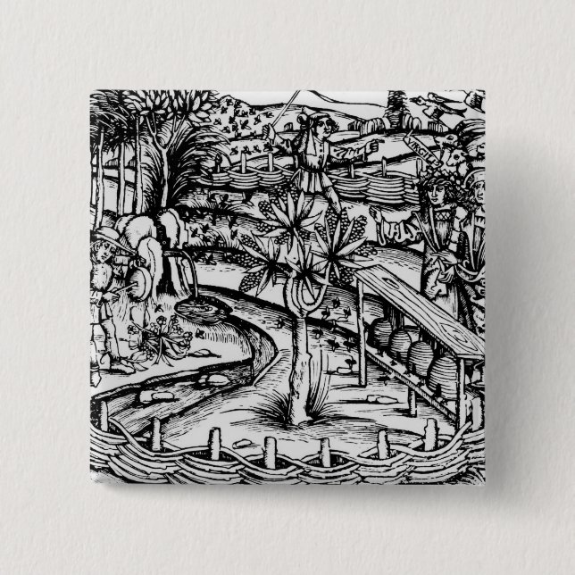 Glückliche husbandsmen, die Bienen, Illustration Button (Vorderseite)