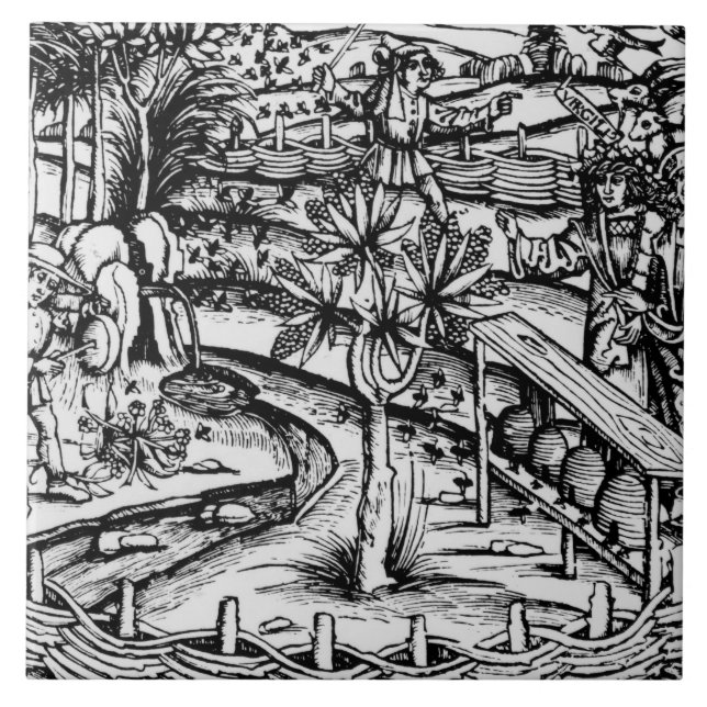 Glückliche husbandsmen, die Bienen, Illustration Fliese (Vorderseite)