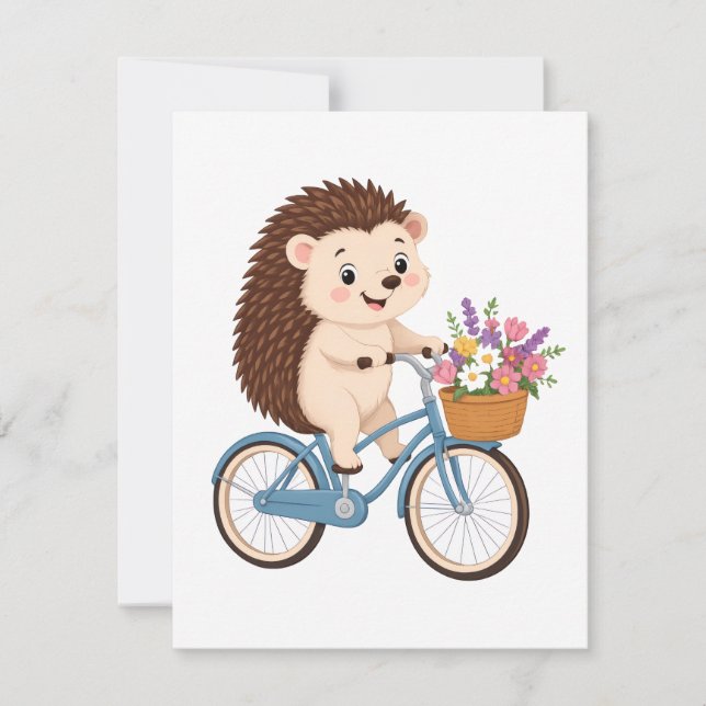 Glückliche Igel-Fahrt Mitteilungskarte (Vorderseite)