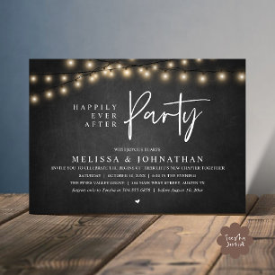 Glückliche Immer Nach Her Party, Rustikale Lichter Einladung