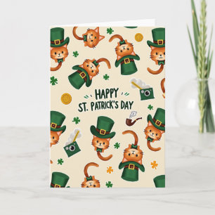 Glückliche Ingwerkatzen St. Patricks Day Karte