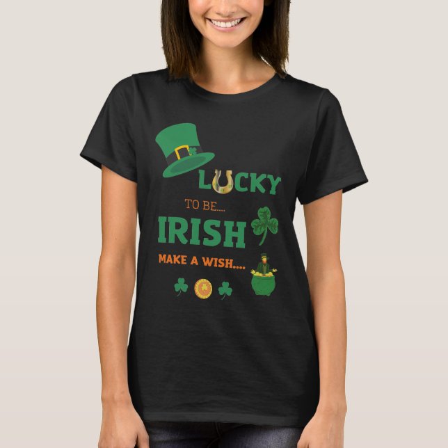 Glückliche Irish machen einen Wunsch T - Shirt (Vorderseite)