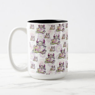 Glückliche Joggen magische Monsterkreatur Zweifarbige Tasse