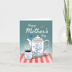 Glückliche Kaffezeit mit Mama Karte
