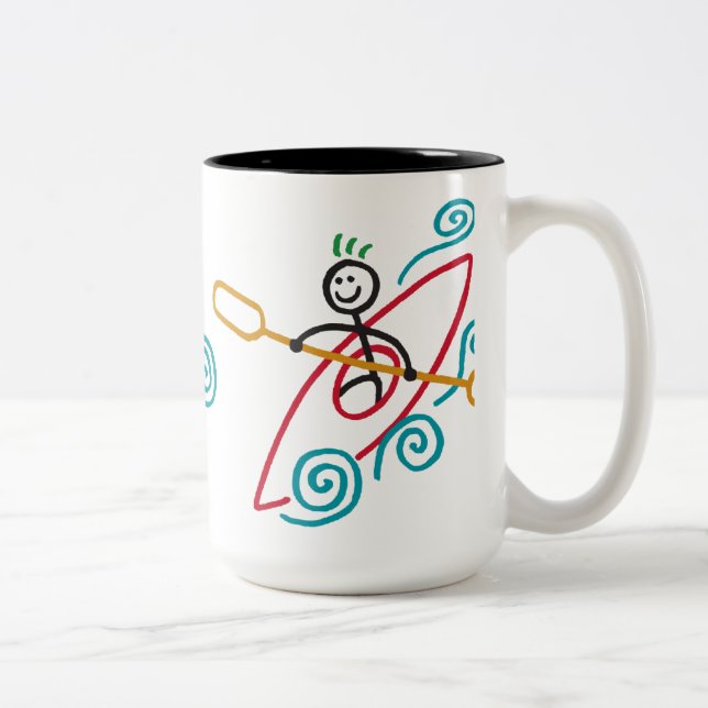 Glückliche Kajak-Tasse Zweifarbige Tasse (Rechts)