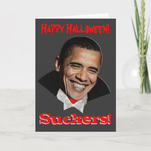 Glückliche Karte Halloween-SaugerObama Halloween