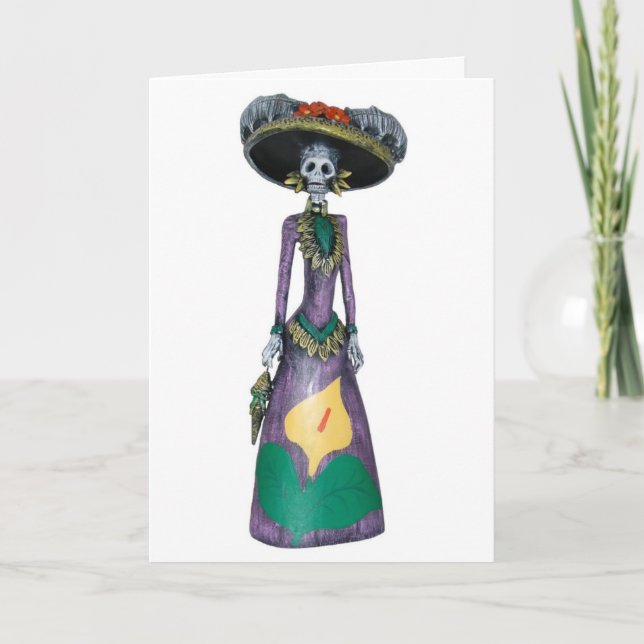 Glückliche Karte Halloweens Catrina (Vorderseite)