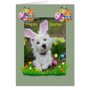 Glückliche Karte Ostern Westie