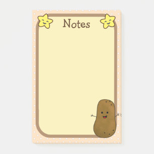 Glückliche Kartoffel und Sterne Post-it Klebezettel