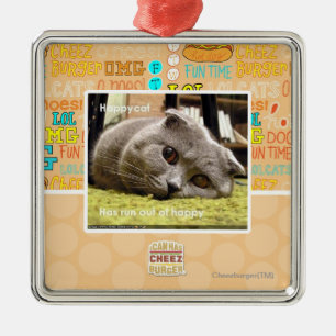 Glückliche Katze, aus glücklichem heraus Ornament Aus Metall