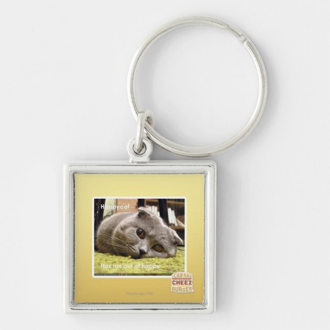 Glückliche Katze, aus glücklichem heraus Schlüsselanhänger (Vorne)