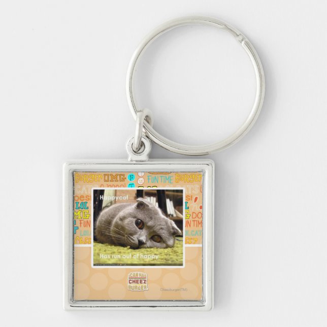 Glückliche Katze, aus glücklichem heraus Schlüsselanhänger (Vorne)