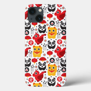 Glückliche Katze, Drache und Panda der China Case-Mate iPhone Hülle
