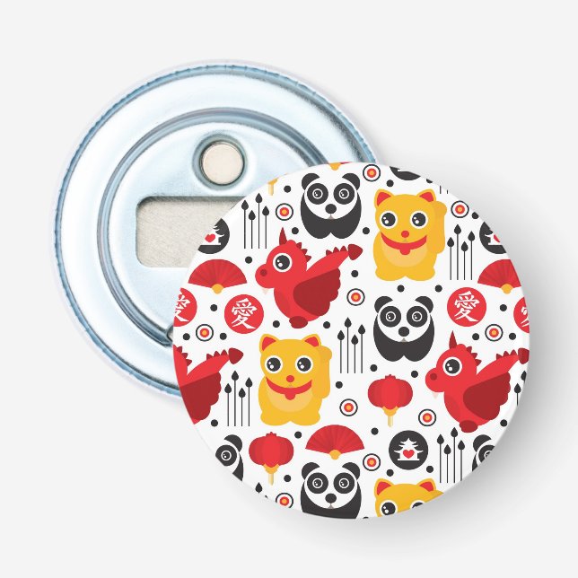 Glückliche Katze, Drache und Panda der China Flaschenöffner (Vorderseite)