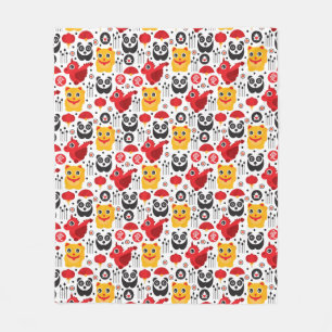 Glückliche Katze, Drache und Panda der China Fleecedecke