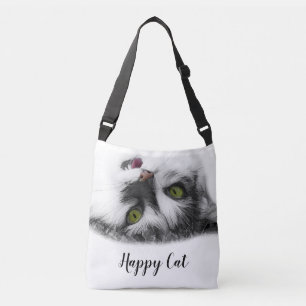 Glückliche Katze elegant anpassbar Tragetaschen Mit Langen Trägern