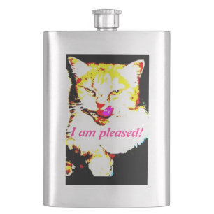 glückliche Katze Flachmann
