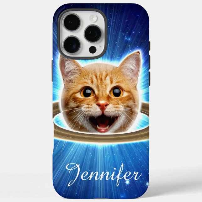 Glückliche Katze im Weltraum. Case-Mate iPhone Hülle (Rückseite)