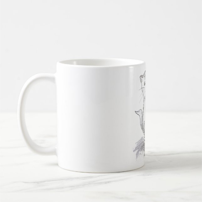 Glückliche Katze Kaffeetasse (Links)
