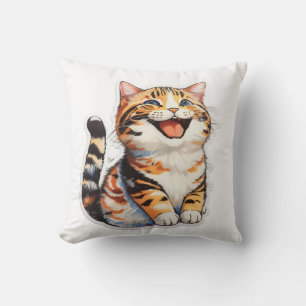 Glückliche Katze Kissen