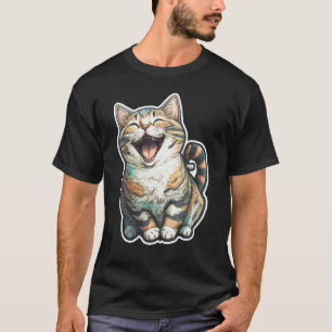 Glückliche Katze Lachendes Kätzchen Haustier Lusti T-Shirt