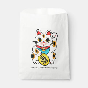 Glückliche Katze Maneki Neko Bevorzugung sackt Geschenktütchen