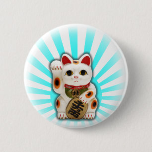 Glückliche Katze (Maneki-neko) Button