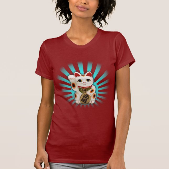 Glückliche Katze (Maneki-neko) T-Shirt (Vorderseite)