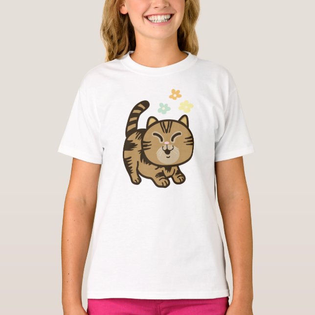 glückliche Katze T-Shirt (Vorderseite)